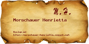 Morschauer Henrietta névjegykártya